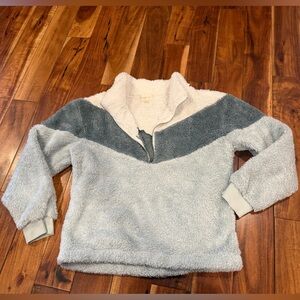 Sunset West Cozy Two-Tone Fleece Pullover large Buckle